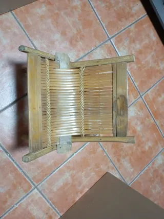 Silla y taburete bambú pequeño origen francés