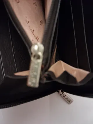 Cartera "El Caballo "Piel y Tela Beige/Marrón