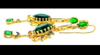 Pendientes Oro 9k y Esmeraldas