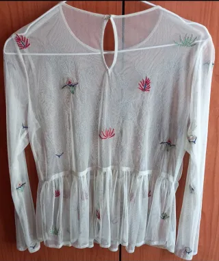 Blusón blanco bordado talla única