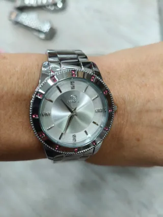 Reloj Marea Mujer Acero con Circonitas Rosas