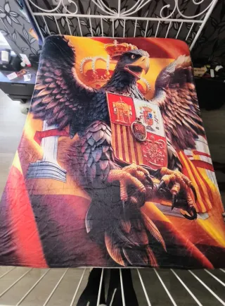 Manta con águila y escudo España 3D,  2 x 1,50