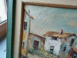 Antiguo cuadro paisaje óleo firmado