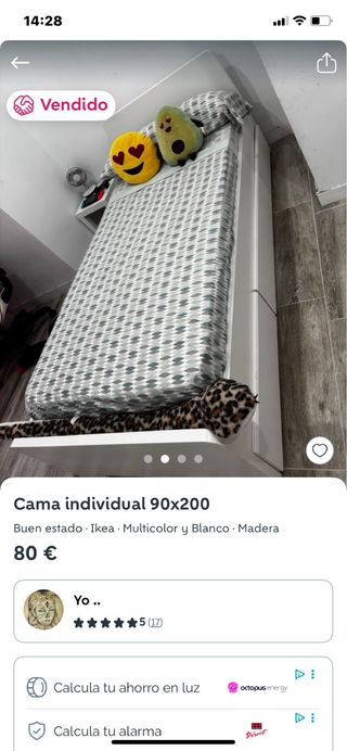 Cama individual 90x200 Ikea