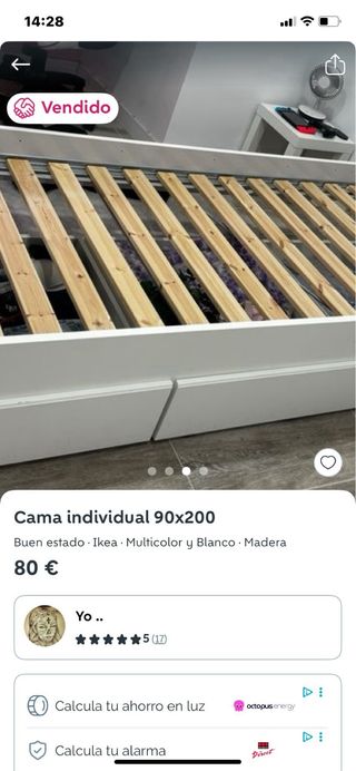 Cama individual 90x200 Ikea