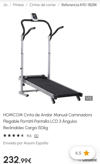 Cinta Homcom A90-182BK plegable
