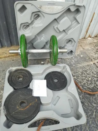 Pesas con maletín y discos