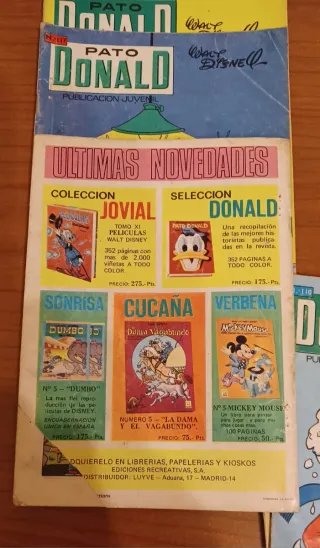 7 euros las 6 revistas Pato Donald