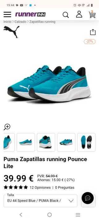 Zapatillas running Puma Pounce Lite Talla 44