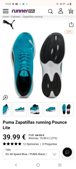Zapatillas running Puma Pounce Lite Talla 44