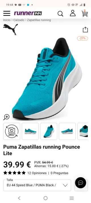 Zapatillas running Puma Pounce Lite Talla 44