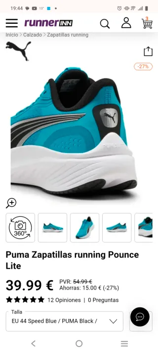 Zapatillas running Puma Pounce Lite Talla 44