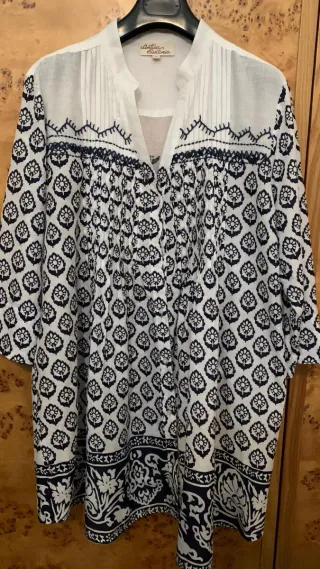 Vestito sartoria L bianco e blu