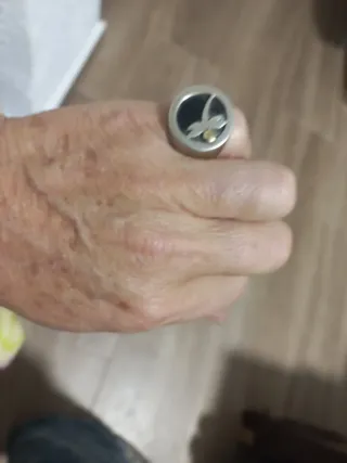 Anillo plata libélula piedra negra