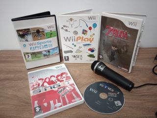 Console Wii con giochi e microfono