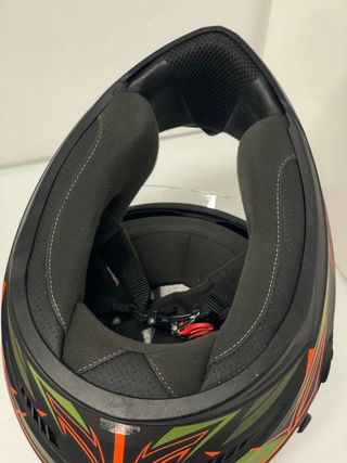 Casco Moto Airoh Matt Negro Naranja Verde