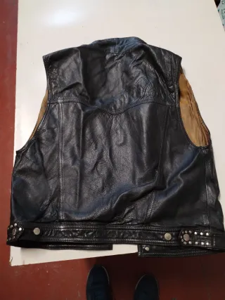 Chaleco Vaquero Vintage Piel Tachuelas