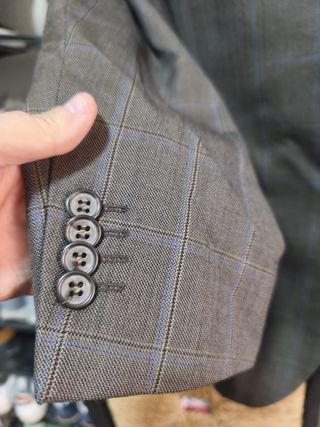 Blazer de cuadros marrón y azul 50