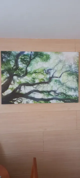 Cuadro árbol ramas verdes