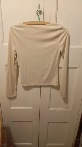 Camiseta Shein botones beige talla L