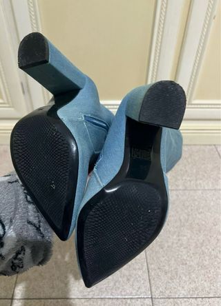 Stivali tacco jeans blu