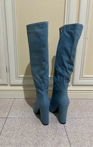 Stivali tacco jeans blu