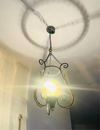 lámpara Farol colgante vintage hierro tulipa