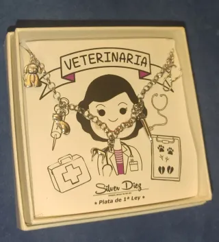 Pulsera Plata Rodiada Veterinaria