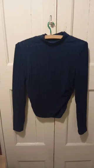 Camiseta Shein azul marino manga larga Talla L