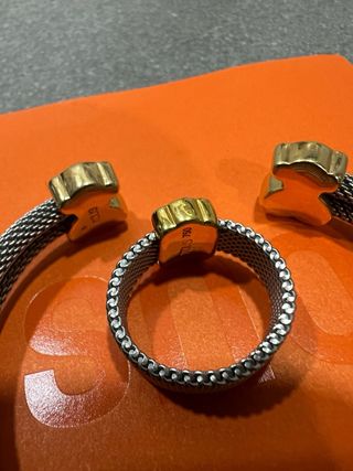 Conjunto Tous Oso Oro y Plata. anillo talla 14