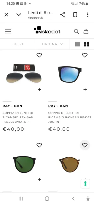 Occhiali da sole Ray-Ban neri con lenti nuove