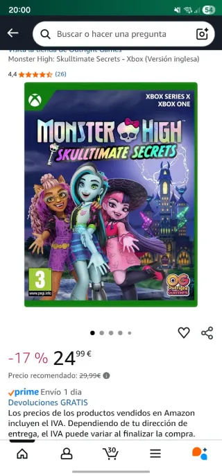 Juego Monster High Skulltimate Secrets Xbox