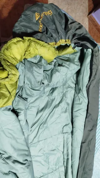 Saco de dormir Boomerang gris y amarillo