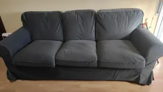 Sofá IKEA EKTORP 3 plazas tela gris