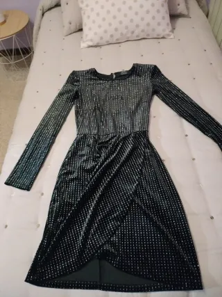 Vestido Terciopelo Negro Purpurina