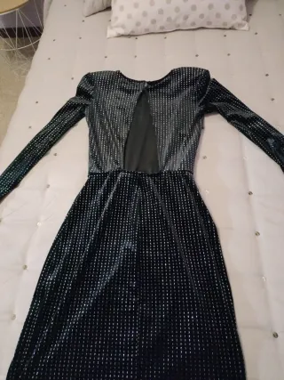 Vestido Terciopelo Negro Purpurina