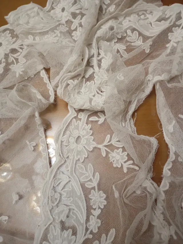 Encaje muy antiguo data del año 1900 artesanal