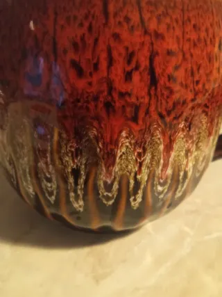 Tazza grande ceramica marrone e rossa