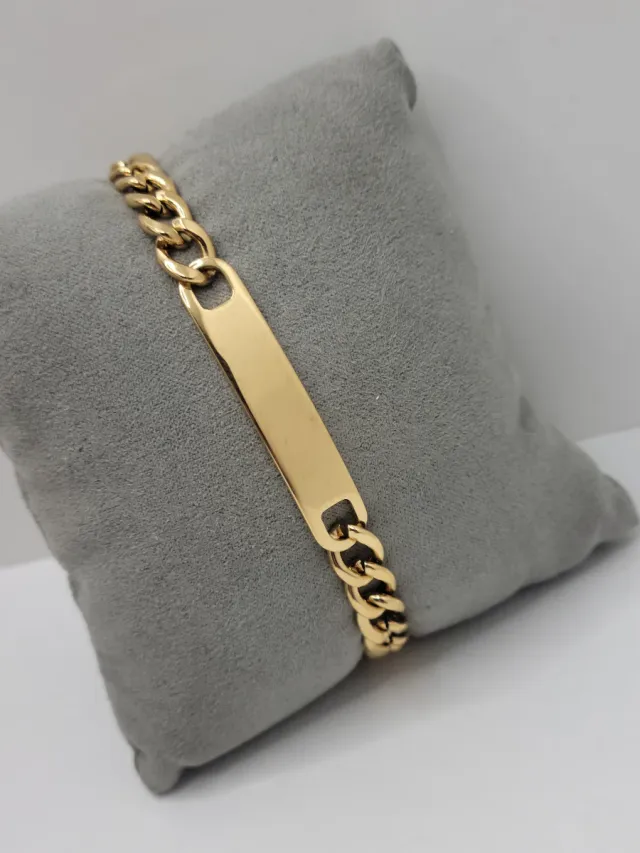 Pulsera esclava chapada en oro (acero quirúrgico)