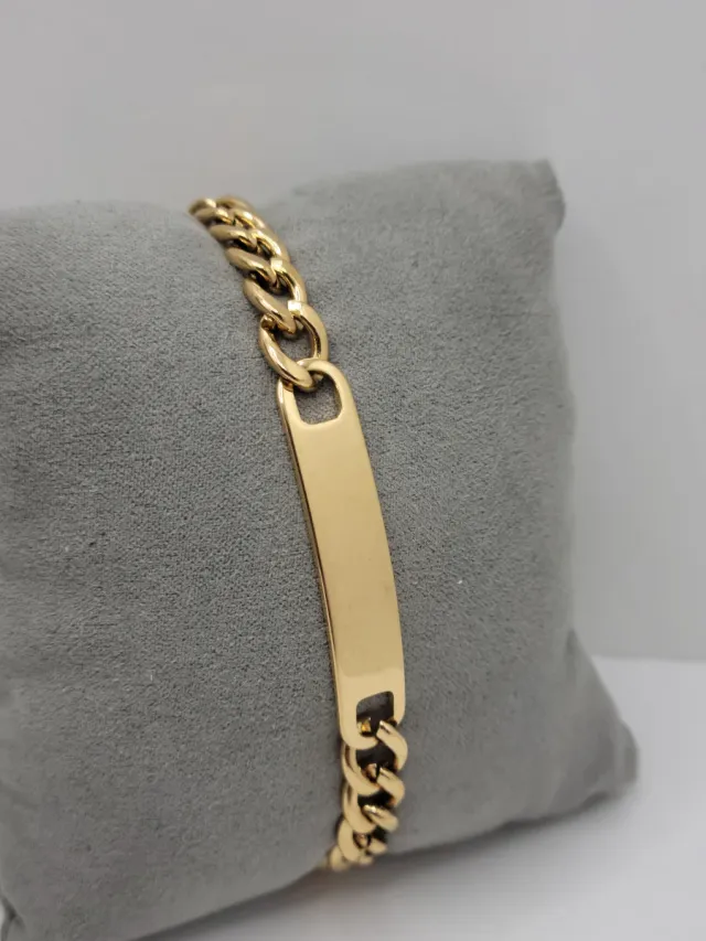 Pulsera esclava chapada en oro (acero quirúrgico)