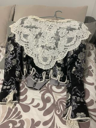 Traje Fallera Negro y Plata Talla 38/40