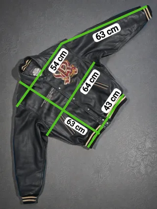 Bomber Redskins Dragon Cuero Talla L Hombre Negra