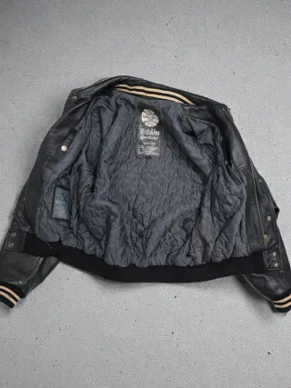 Bomber Redskins Dragon Cuero Talla L Hombre Negra