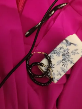 Vestido elegante rosa con lazo nuevo cierres de ti