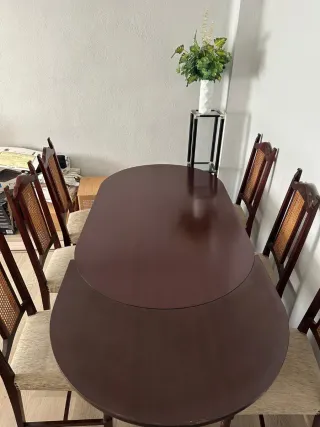 Mesa de comedor extensible de madera