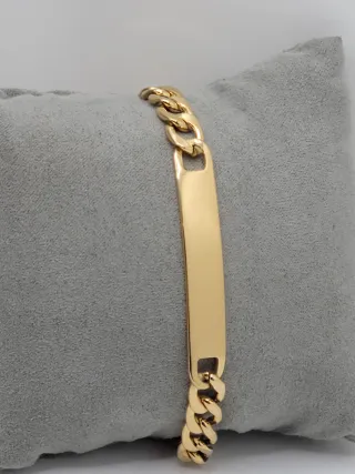 Pulsera Cadena Acero Quirúrgico Chapado en Oro