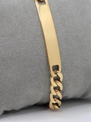 Pulsera Cadena Acero Quirúrgico Chapado en Oro