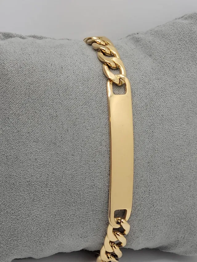 Pulsera Cadena Acero Quirúrgico Chapado en Oro