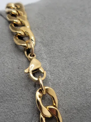 Pulsera Cadena Acero Quirúrgico Chapado en Oro