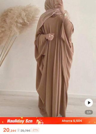 Abaya Arabica vestido Largo Beige One Size